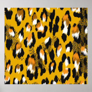 Fondo de impresión animal de textura de leopardo