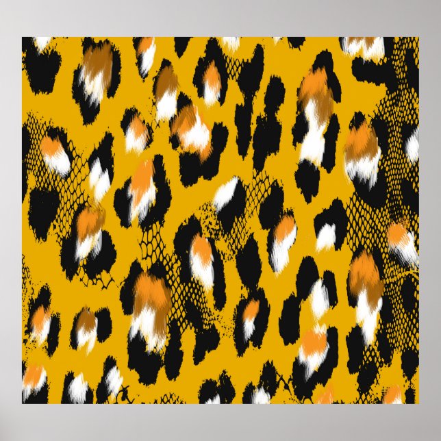 Fondo de impresión animal de textura de leopardo (Frente)