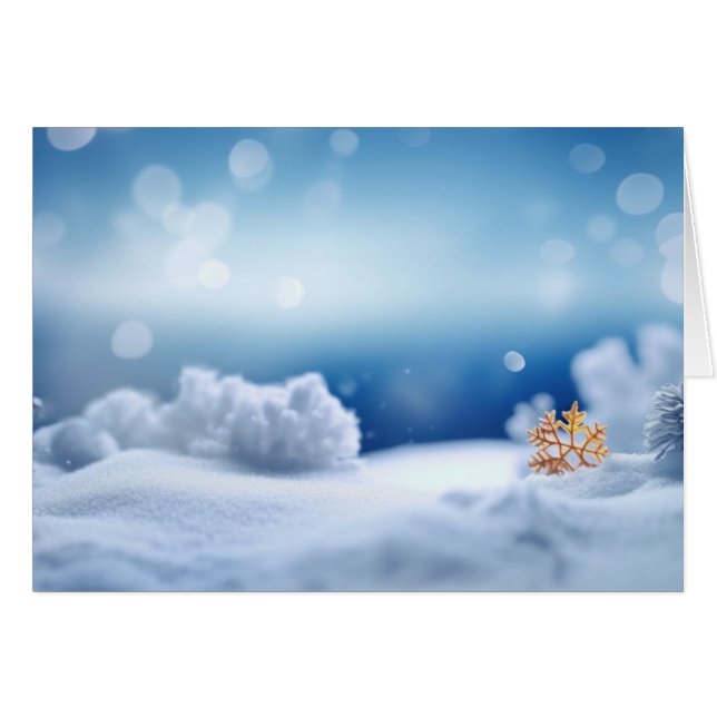 Fondo de invierno del copo de nieve de oro (Anverso (Horizontal))