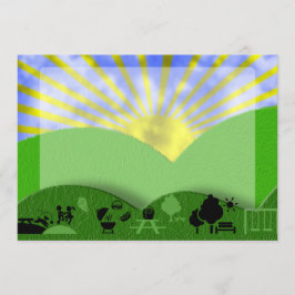 Fondo de invitación picnic al aire libre