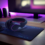 Fondo de juego geométrico negro y azul de Guay<br><div class="desc">Textura metálica futurista azul y negro,  fondo de juego geométrico moderno fresco con acentos azules. Personalizado monograma azul opcional.</div>