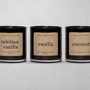 Fondo de Kraft personalizado de etiqueta de velas 