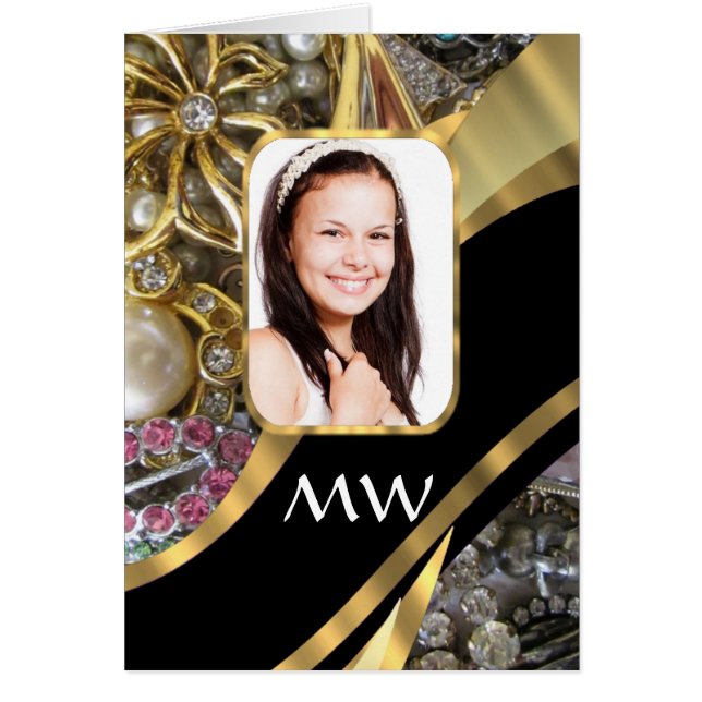 Fondo de la foto de joyería de oro (Frente)