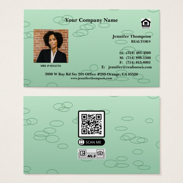 Fondo de la tarjeta de presentación de la vegetaci (Anverso y reverso)