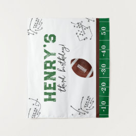 Fondo de la tela de cumpleaños de fútbol