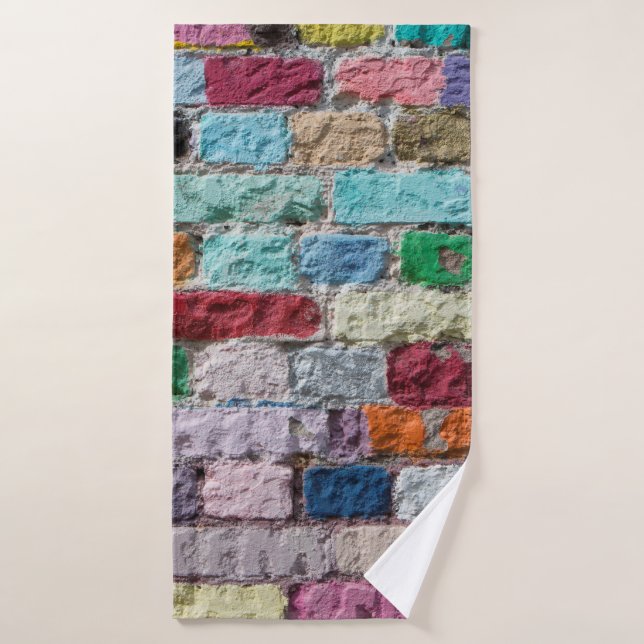 Fondo de la textura de la pared de ladrillo de col (Toalla de baño)