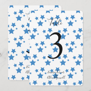 Fondo de las estrellas azules Tarjetas de número