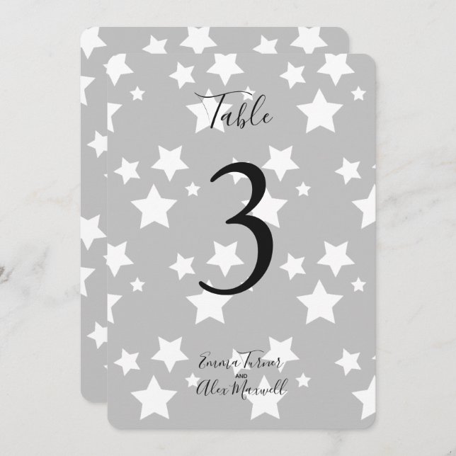 Fondo de las estrellas blancas grises | Tarjetas d (Anverso / Reverso)