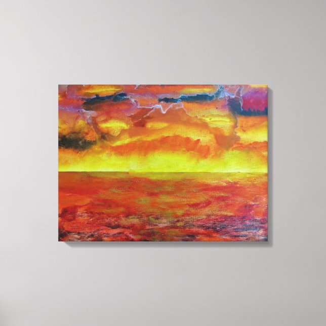 Fondo de lienzo de paisaje al atardecer (Anverso)