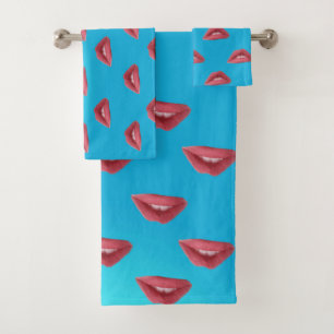 Fondo de los labios y el azul