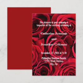 Fondo de los rosas - invitación de la boda 3x5