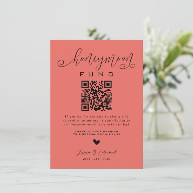 Fondo de luna de miel Terra Cotta Código Qr Mínimo (Anverso de pie)