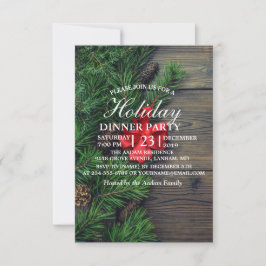 fondo de madera con invitación de navidades
