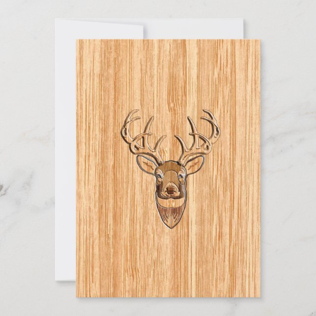 Fondo de madera de la cabeza de la cola blanca (Anverso)