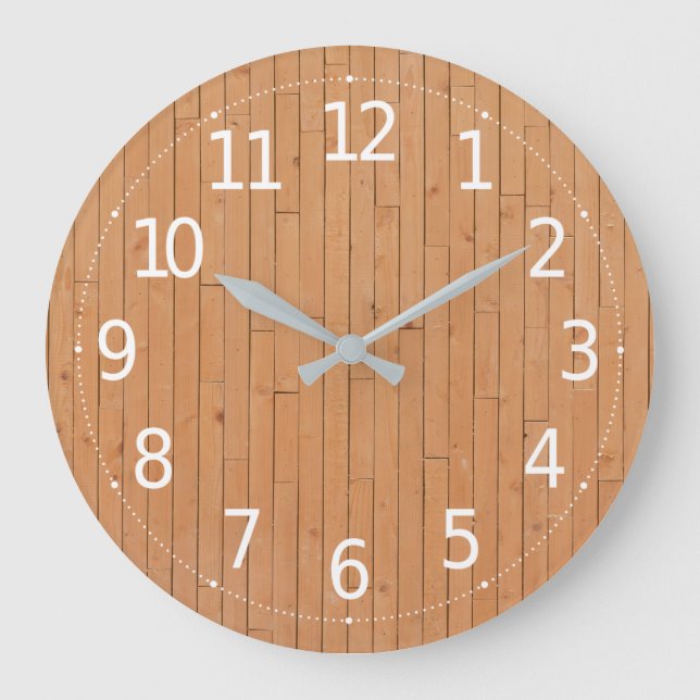 Fondo de madera marrón simple | Reloj de pared (Anverso)