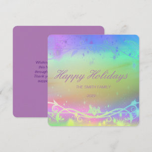 Fondo de Navidad púrpura fluorescente Tarjeta de v