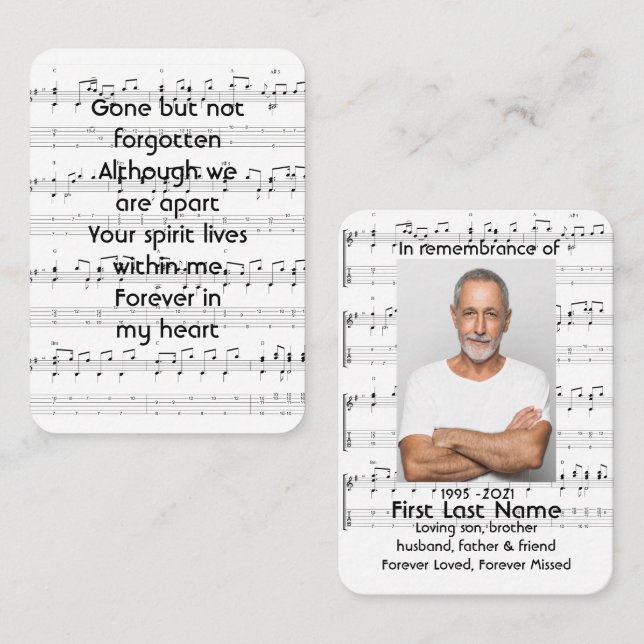 Fondo de notas musicales para invitación de servic (Anverso / Reverso)