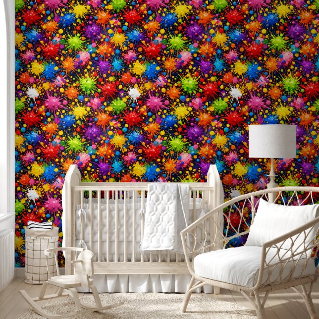 Fondo de papel pintado con salpicaduras de pintura (Niños)