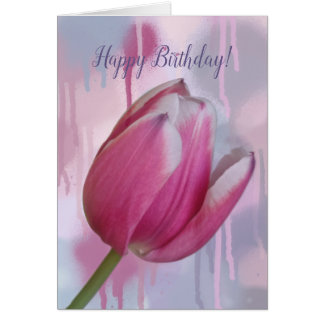 Fondo de pintura de tulipán rosado y texto persona