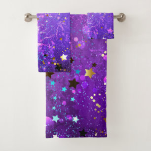 Fondo de Relieve metalizado púrpura con estrellas