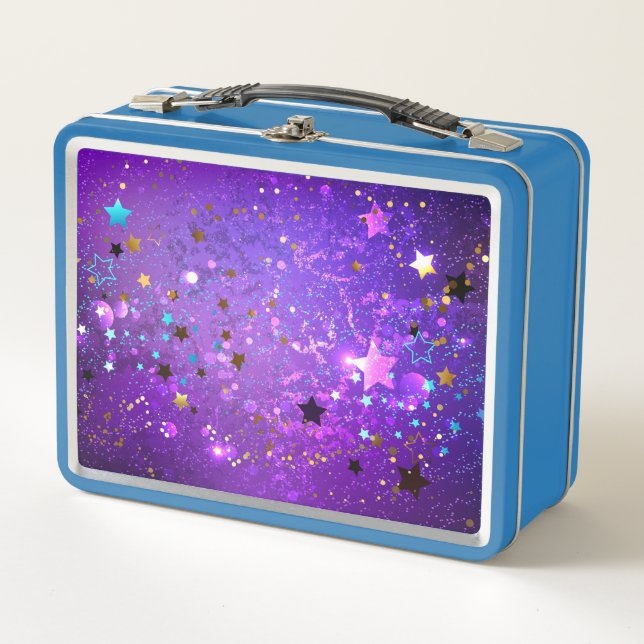 Fondo de Relieve metalizado púrpura con estrellas (Anverso)