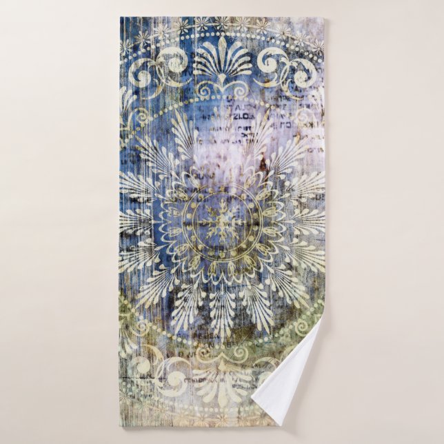 fondo de textura de grano de arte con tradit (Toalla de baño)