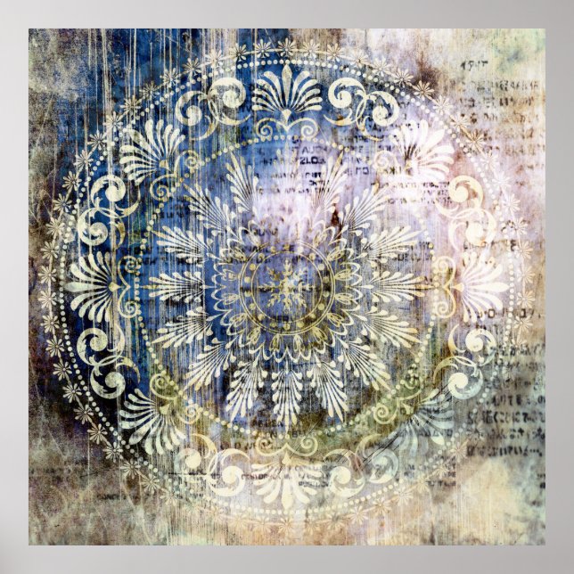 fondo de textura de grano de arte con tradit (Frente)