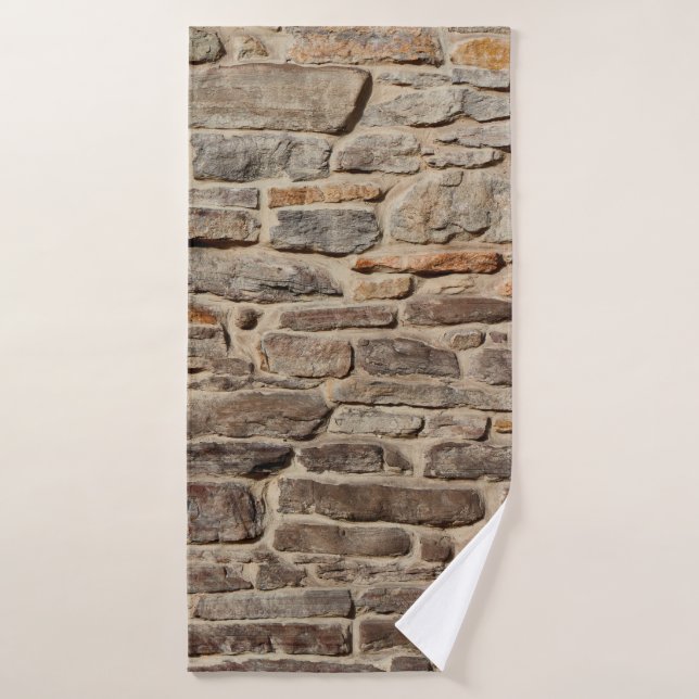 Fondo de textura rústica de pared de piedra (Toalla de baño)