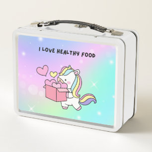 fondo de unicornio colorido Metalizado Lunchbox