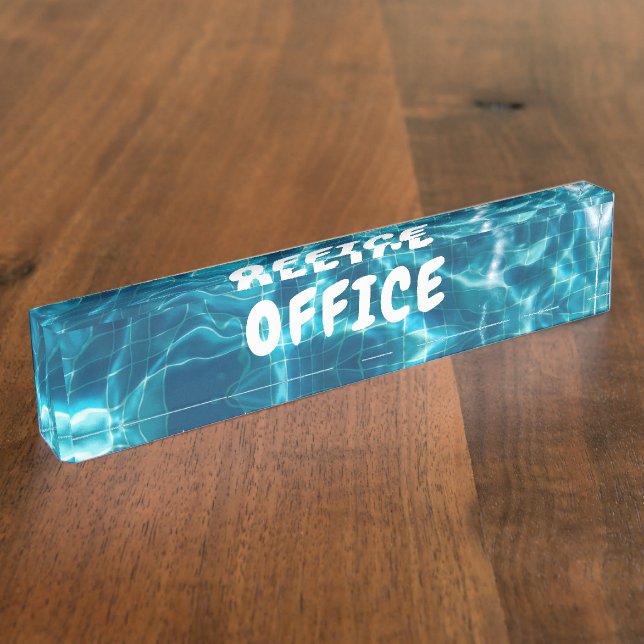 Fondo del agua del estanque Placa de nombre acríli