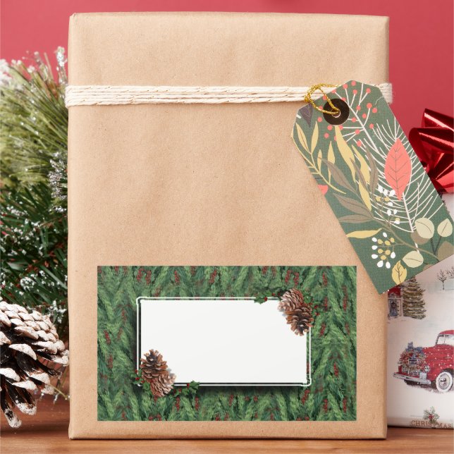 Fondo del árbol de Navidad con etiqueta (Vacaciones)