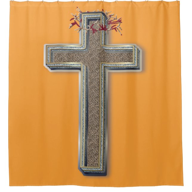 Fondo del Naranja de cortina de ducha (Anverso)