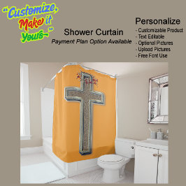 Fondo del Naranja de cortina de ducha