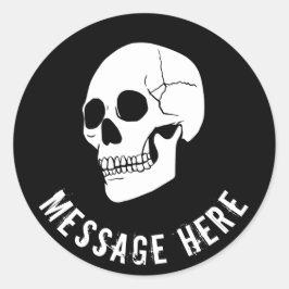 Fondo del Naranja del Pegatina del cráneo redondo