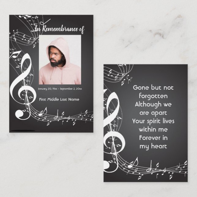 Fondo del servicio de invitaciones a notas musical (Anverso / Reverso)