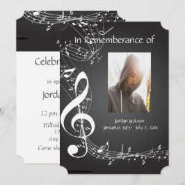 Fondo del servicio de invitaciones a notas musical
