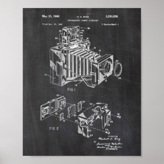 Fondo del tablero de Posters de patentes de cámara