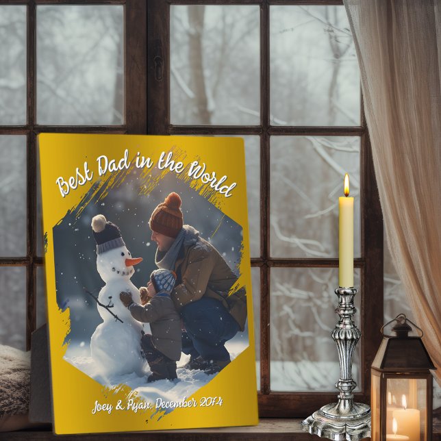 Fondo dorado del marco de la foto del pincel (Subido por el creador)