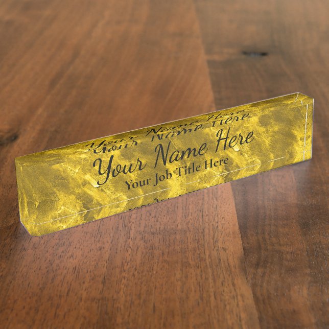 Fondo dorado - placa de la mesa de Personalizable (Lateral)