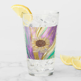 Fondo Floral Metálico Colorido Con Girasol