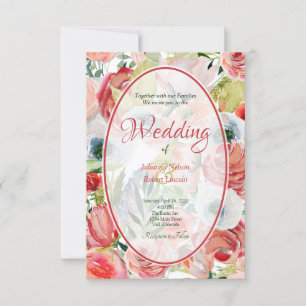 Fondo floral naranja y rojo para invitaciones de b