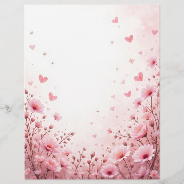 Fondo floral para una carta de papel, para Valenti (Anverso)