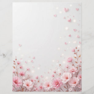Fondo floral para una carta de papel, para Valenti