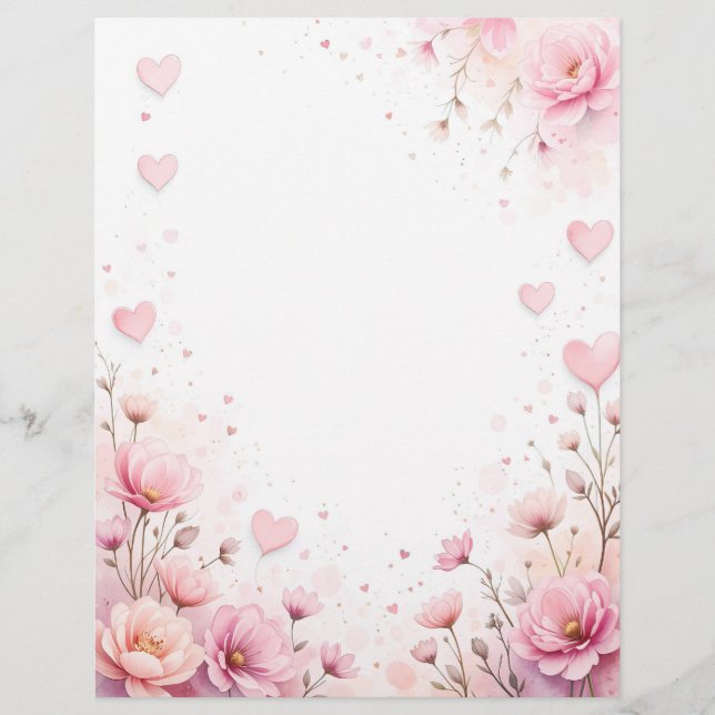 Fondo floral para una carta de papel, para Valenti (Anverso)