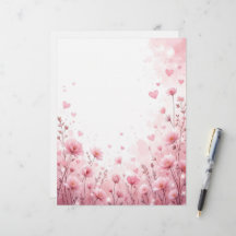Fondo floral para una carta de papel, para Valenti