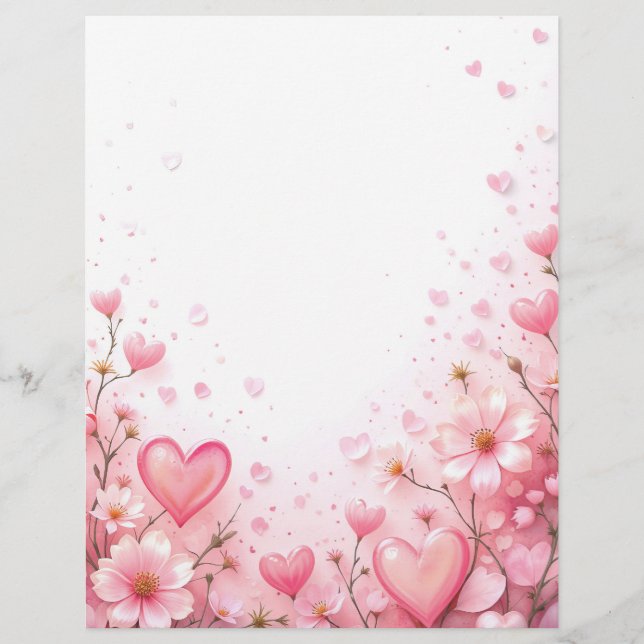 Fondo floral para una carta de papel, para Valenti (Anverso)
