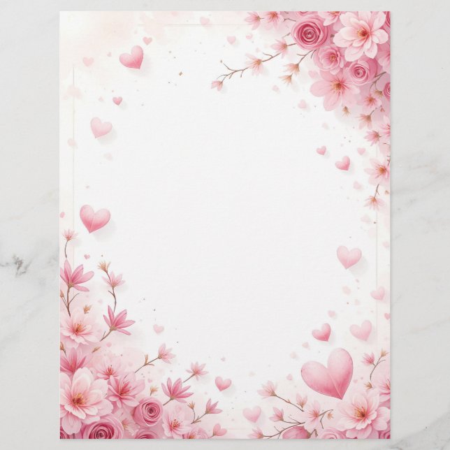 Fondo floral para una carta de papel, para Valenti (Anverso)