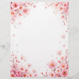 Fondo floral para una carta de papel, para Valenti