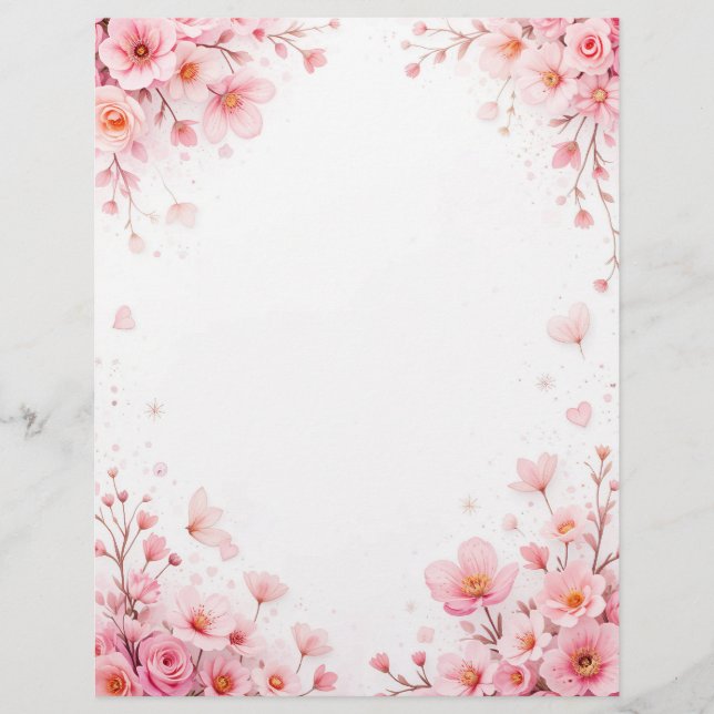 Fondo floral para una carta de papel, para Valenti (Anverso)