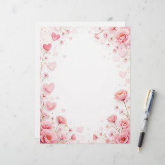 Fondo floral para una carta de papel, para Valenti